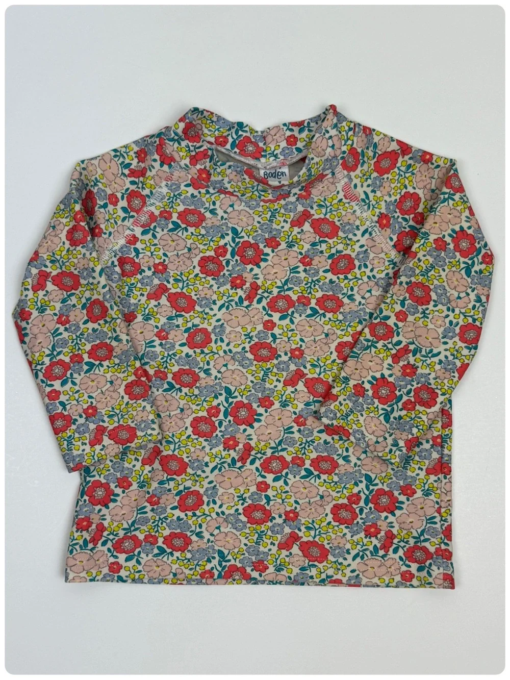 Baby Boden | Ditsy Floral Long-Sleeve Swim Shirt Sun Cover Rash Guard | 6-12 M